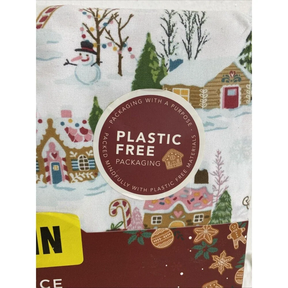 Envogue Gingerbread Town House Twin Sheet Set Christmas Pastel 3 Pieces Holidays